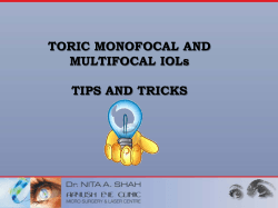 TORIC MONOFOCAL AND MULTIFOCAL IOLs TIPS AND TRICKS