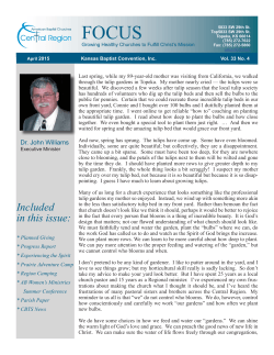 Included in this issue: - American Baptist Churches of the Central