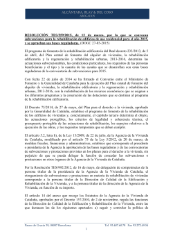 RESOLUCIÃN TES/559/2015, de 12 de marzo, por la que se