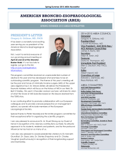 Newsletter - American Broncho-Esophagological Association