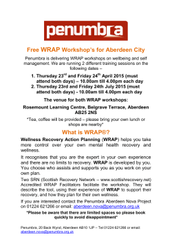 Free Penumbra WRAP Workshop`s for Aberdeen City