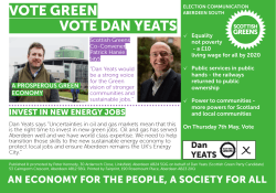 X VOTE GREEN VOTE DAN YEATS - Aberdeen and Aberdeenshire