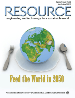 Feed the World in 2050. - Department of Agricultural and Biological