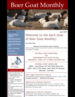 Boer Goat Monthly April 2015 - American Boer Goat Association