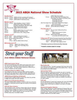 2015 ABGA National Show Schedule
