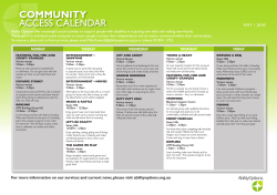 Community Access Calendar - May/June 2015