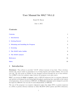 User Manual for MALT V0.1.2 - Algorithms in Bioinformatics