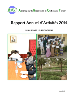 Rapport Annuel d`ActivitÃ©s 2014