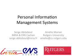 Personal Informacon Management Systems