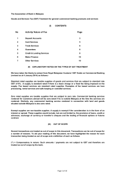 No Activity/ Nature of Fee Page (I) CONTENTS