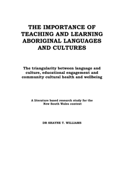 The &acirc;&brvbar; value of learning Aboriginal Languages: A