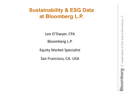 Sustainability & ESG Data at Bloomberg L.P.