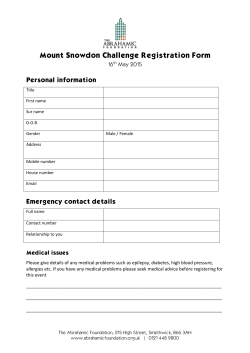 Mount Snowdon Challenge Registration Form