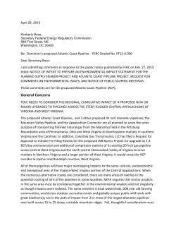 Malcolm Cameron Comments â FERC â April 28, 2015