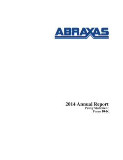 2014 Annual Report/Proxy Combo - Abraxas Petroleum Corporation