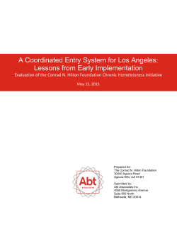 A Coordinated Entry System for Los Angeles