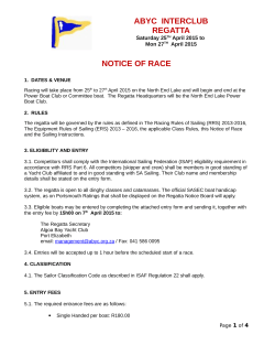 2015 Interclub Notice of Race