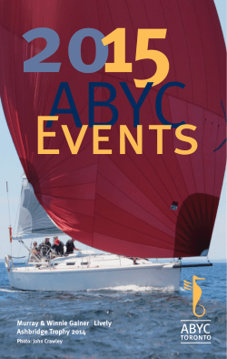 2015 Events Book - Ashbridge`s Bay Yacht Club