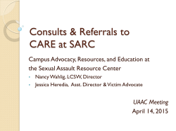 Consults & Referrals to CARE at SARC