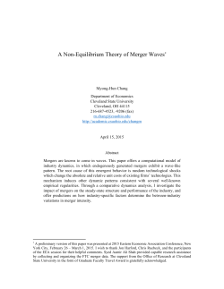 A Non-Equilibrium Theory of Merger Waves*