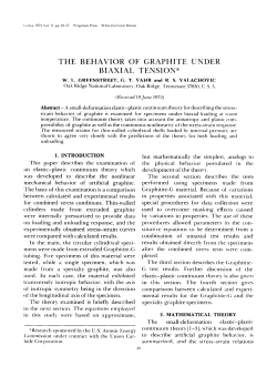 THE BEHAVIOR OF GRAPHITE UNDER BIAXIAL TENSION*