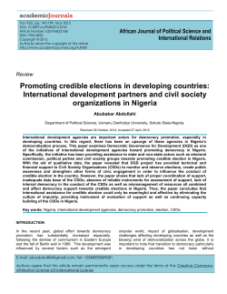 Promoting credible elections in developing countries