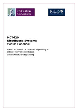 MCT620 Distributed Systems Module Handbook