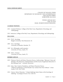 cv - Academics - College of the Holy Cross