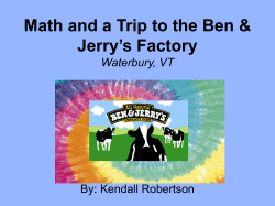 Math at the Ben and Jerry`s Factory