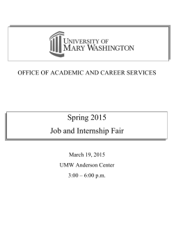 Spring 2015 Job and Internship Fair - Academics