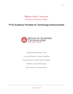 FY16 Academic Priorities for Technology Enhancements