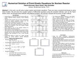 Numerical Solution of Point Kinetic Equations for Nuclear Reactor
