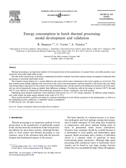 Energy consumption in batch thermal processing: model