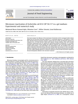 Microwave inactivation of Ecoli K12