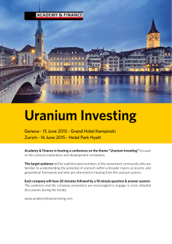 Uranium Investing - Academy & Finance Mining