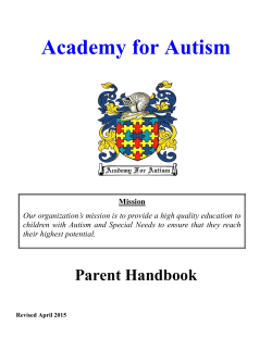 Parent Handbook - Academy for Autism