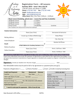 Print Registration Form - Academy for the Performing Arts