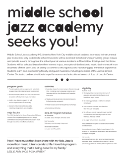jazz at lincoln center`s middle school jazz academy application form