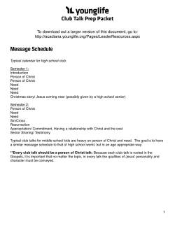 Club Talk Packet, Spring 2014