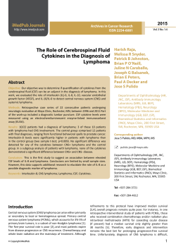 The Role of Cerebrospinal Fluid Cytokines in the Diagnosis of