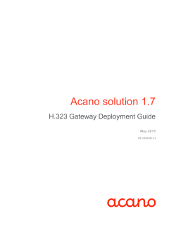 H323 Gateway Deployment Guide