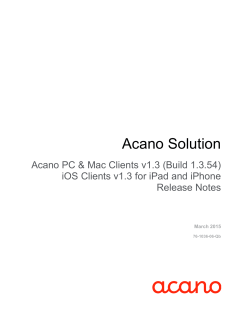 Acano PC, Mac and iOS Clients V1.3 Release Notes