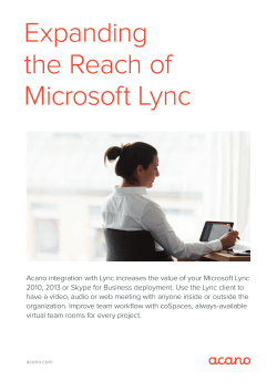 Acano Microsoft Lync Integration Solution Sheet