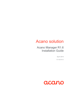 Acano Manager AM1.6 Installation Guide
