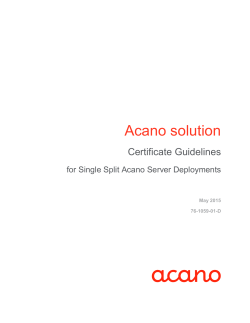 Certificate Guidelines â single split server deployments