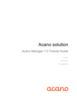Acano Manager R1.1.4 Tutorial Guide