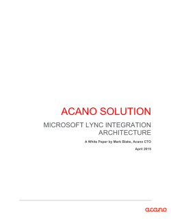 Acano Lync Integration Architecture White Paper