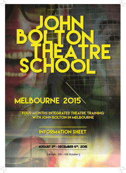 John Bolton Theatre School Information Pack