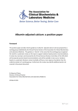 Albumin-adjusted calcium: a position paper