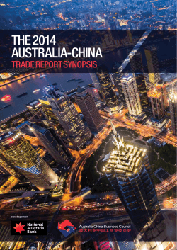 The 2014 Australia-China Trade Report Synopsis